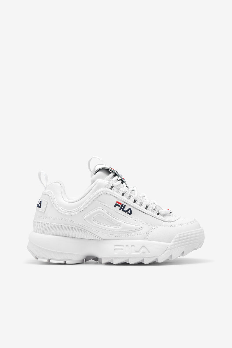 White / Navy / Red Men's Fila Disruptor 2 Chunky White Trainers | Fila Trainers | PSWF1TGFs3G