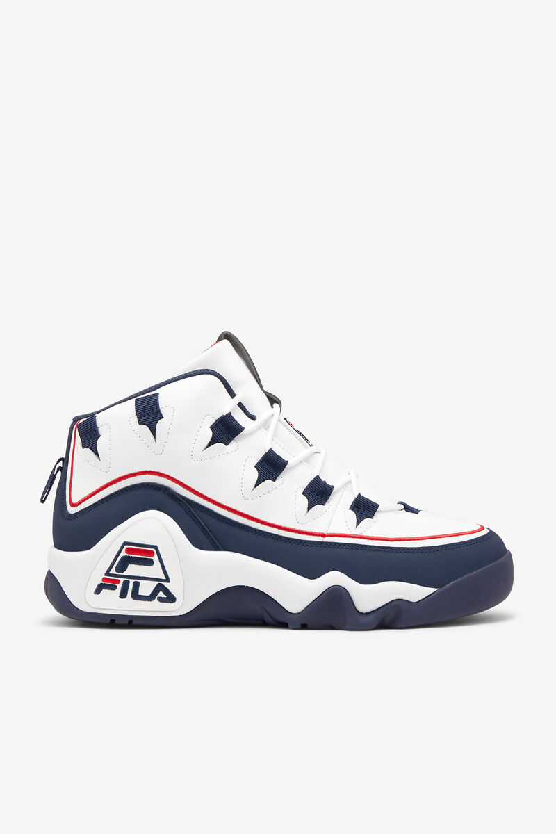 White / Navy / Red Men's Fila Grant Hill 1 Offset Basketball Shoes | r1bZHsnNxh1