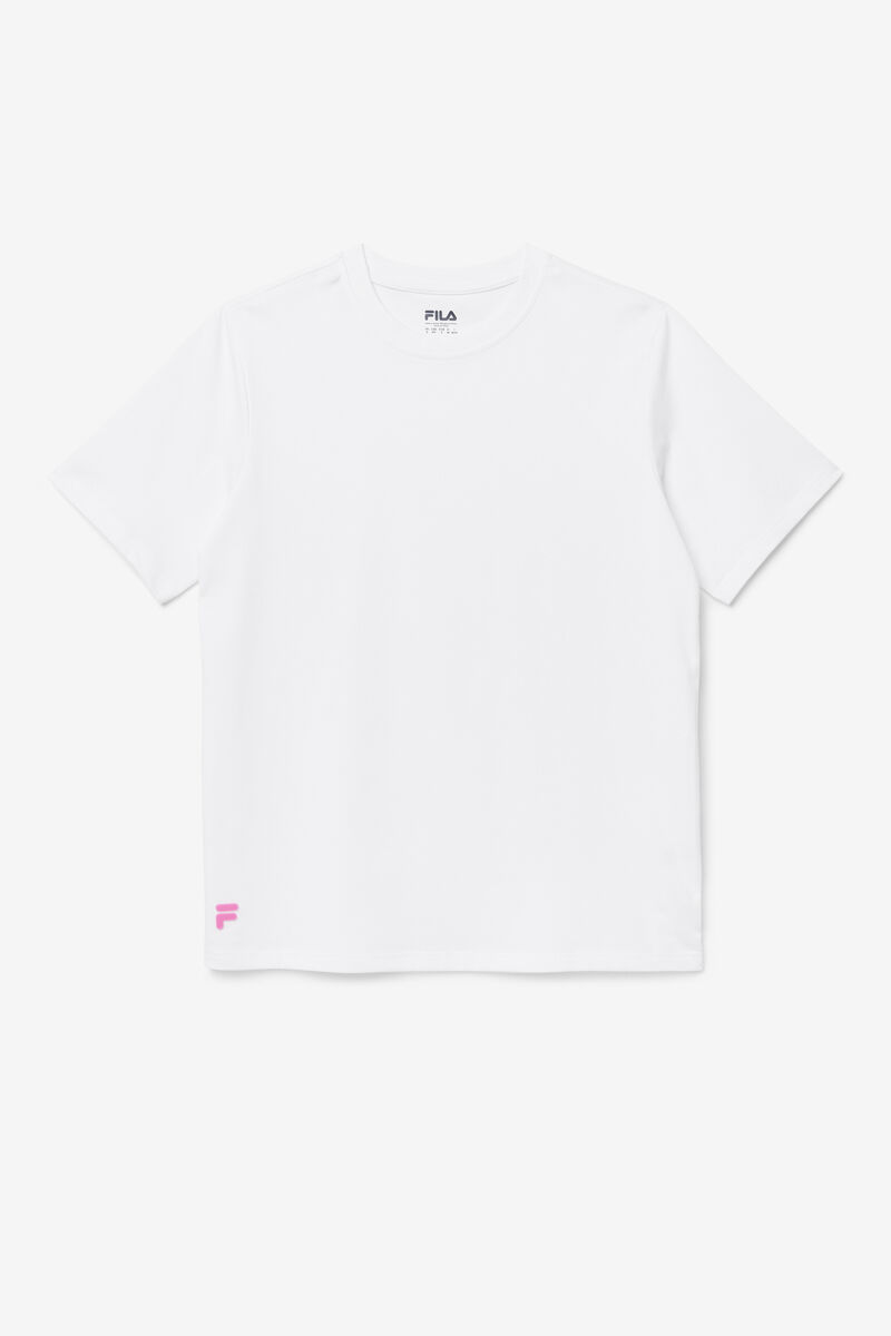 White / Pink Men's Fila Vinny T Shirts | VBpMt9PNZiy