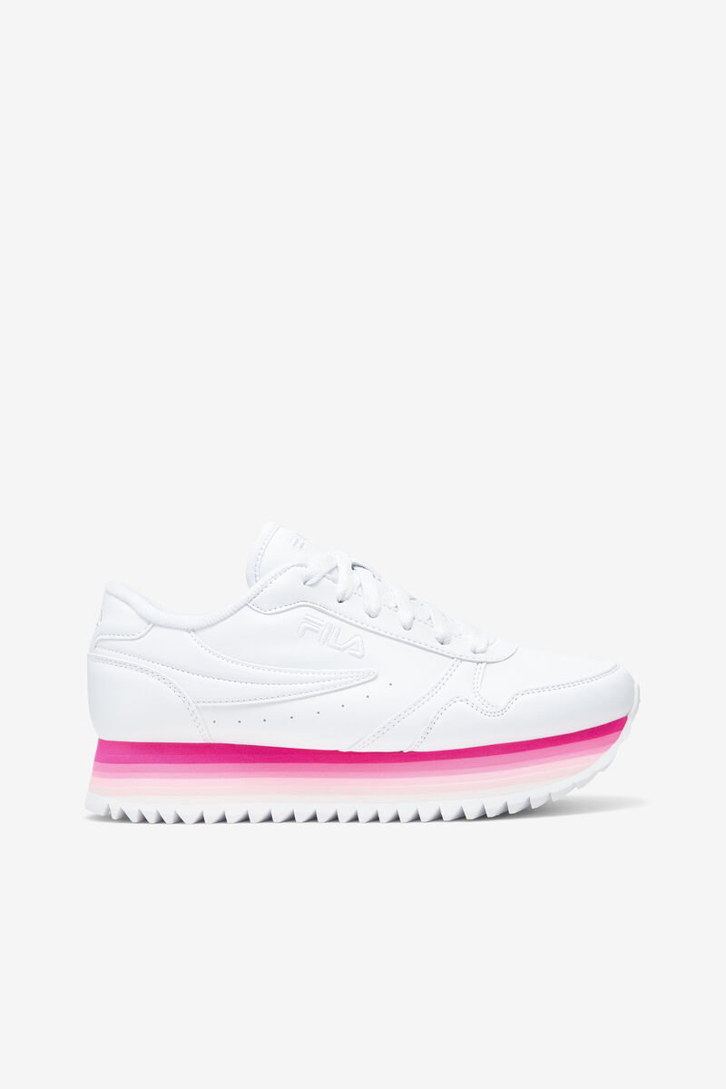 White / Pink / Pink Women's Fila Fila Orbit Stripe Trainers | xpLImKFAnzP