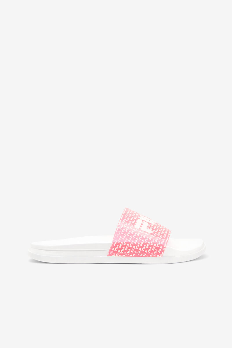 White / Pink / White Women's Fila Drifter Luxe Repeat Sandals | uMZRgJyneY6