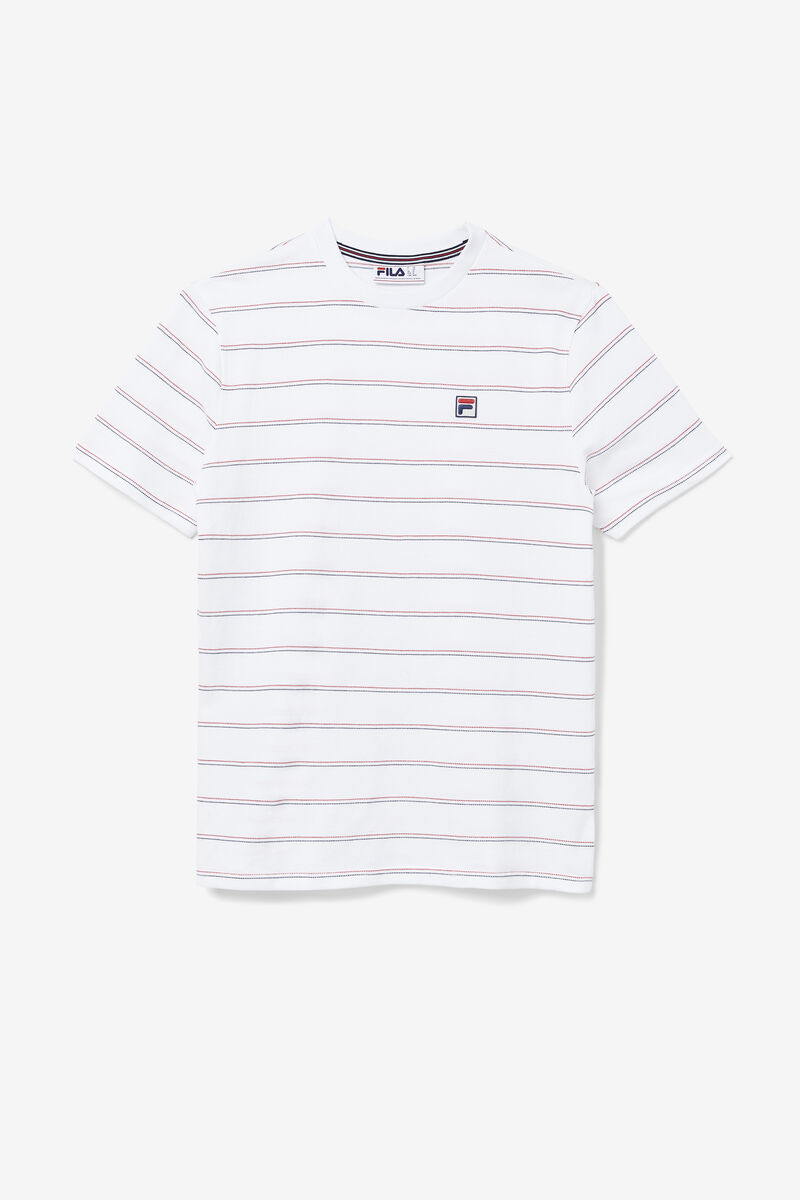 White / Red / Navy Men's Fila Leon T Shirts | fyWf2fFRVhf