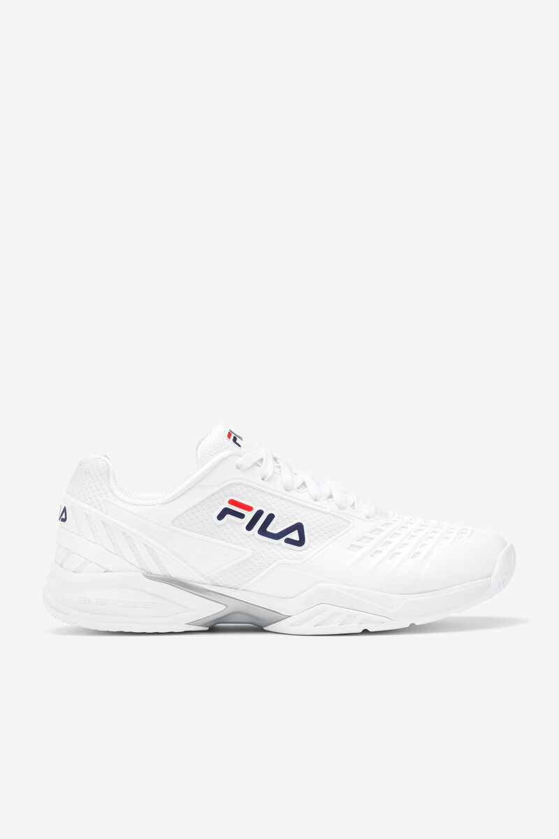 White / White / Navy Men's Fila Axilus 2 Energized Tennis Shoes | oDA4bH2OIM9