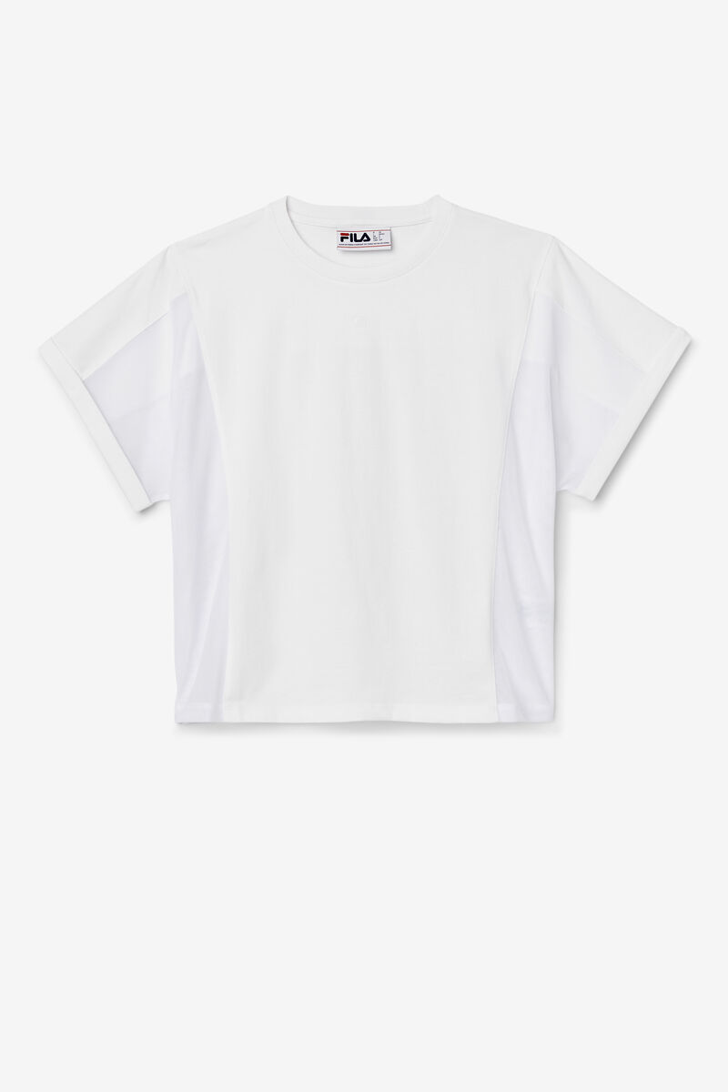 White Women's Fila Amytis Mesh Panel T Shirts | kTOKDkaWt5K