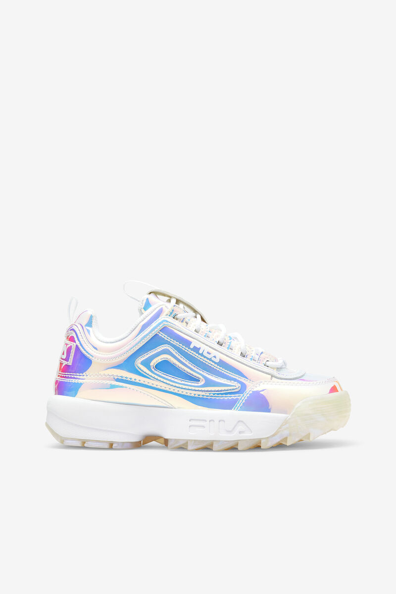 White Women's Fila Disruptor 2 Iridescent Platform Shoes | fz7pQ7DlZB6