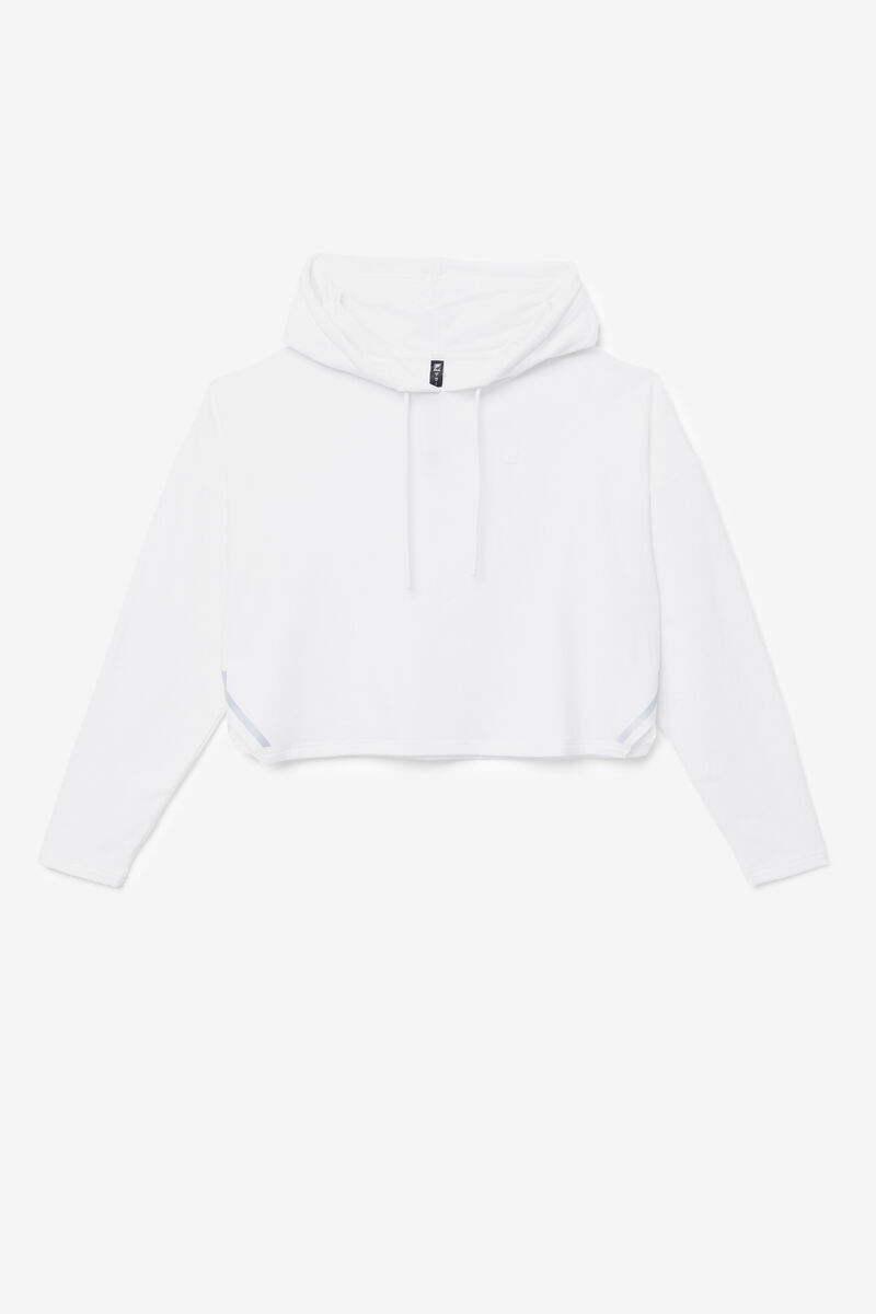 White Women's Fila Fi-lux Cropped Hoodie Hoodies | ocU66OIOUam