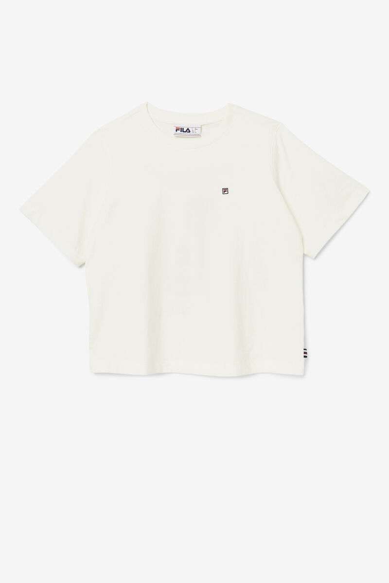 White Women's Fila Mirra Cropped T Shirts | PMZ62GxfRA8