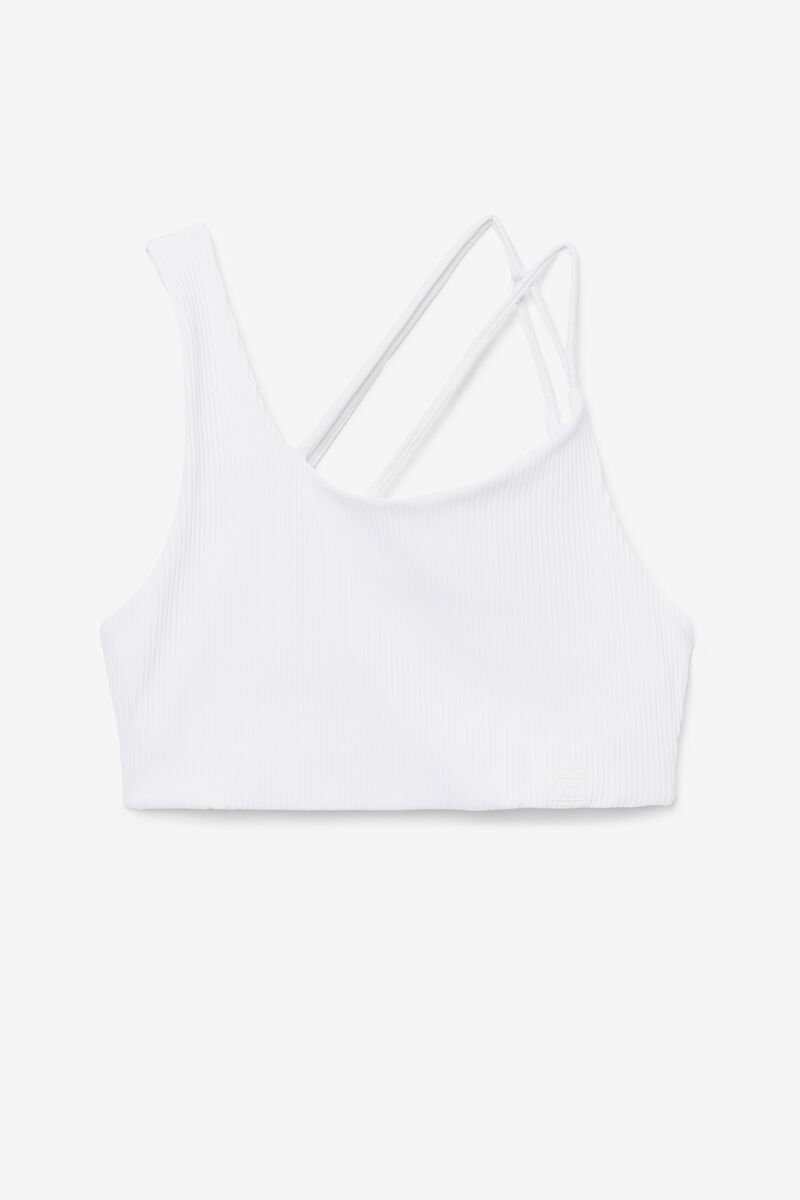 White Women's Fila Ribbed Essentials | na Bra Top T Shirts | mNgtNUKfVvn