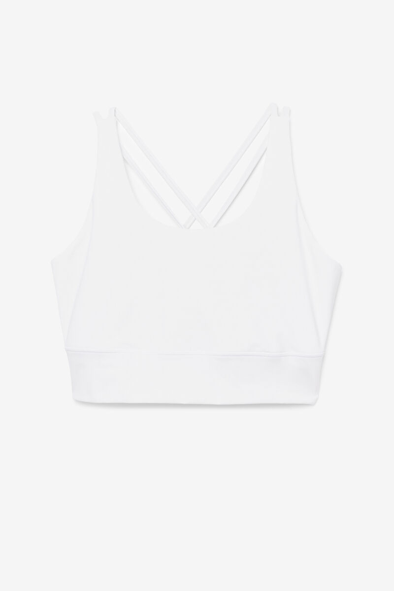 White Women's Fila Uplift Cross Back Bra Top Sports Bra | tBjoh9s3c6o