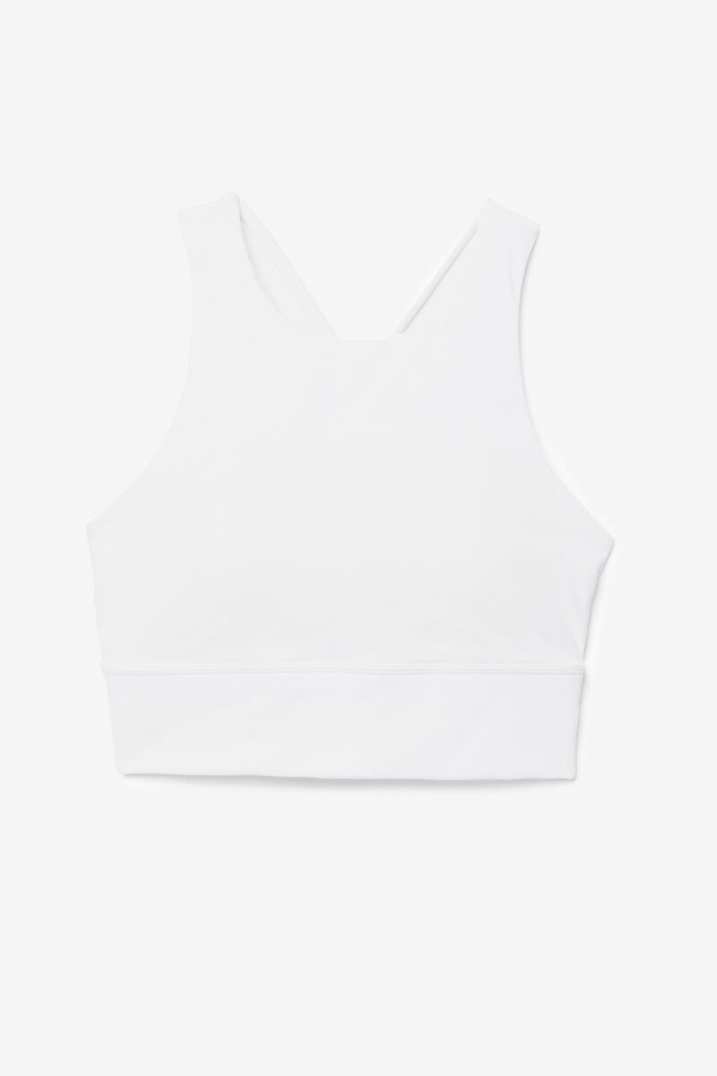 White Women's Fila Uplift High Neck Sports Bra Sports Bra | qf8qPg8cicS