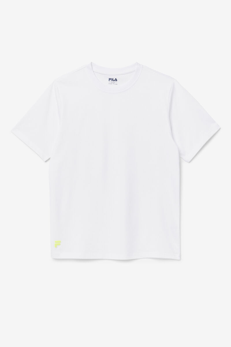 White / Yellow Men's Fila Vinny T Shirts | JWhDedEOF7E