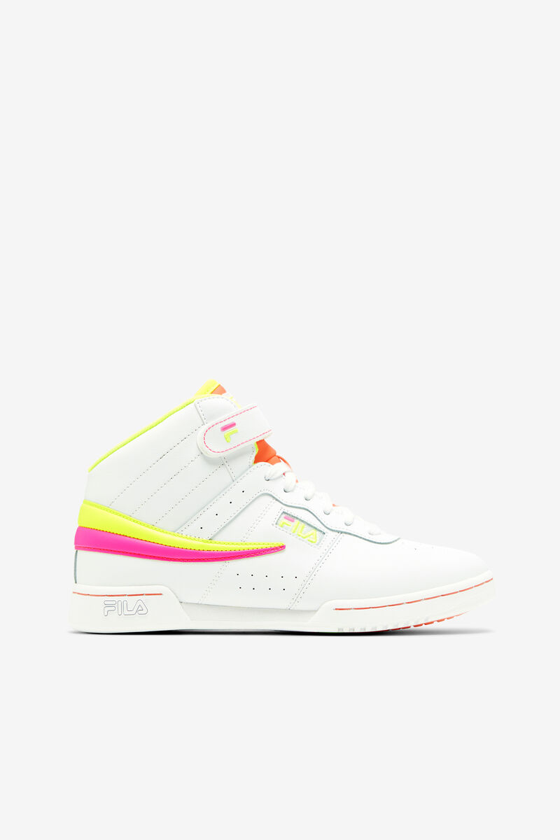 White / Yellow / Pink Women's Fila F-13 Trainers | 4vMvxfb7QJD