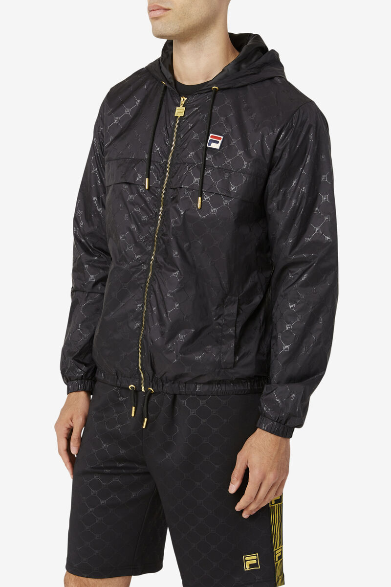 Black / Black Men's Fila Copper Hood Jacket Jackets | 7mh9RlskRqm