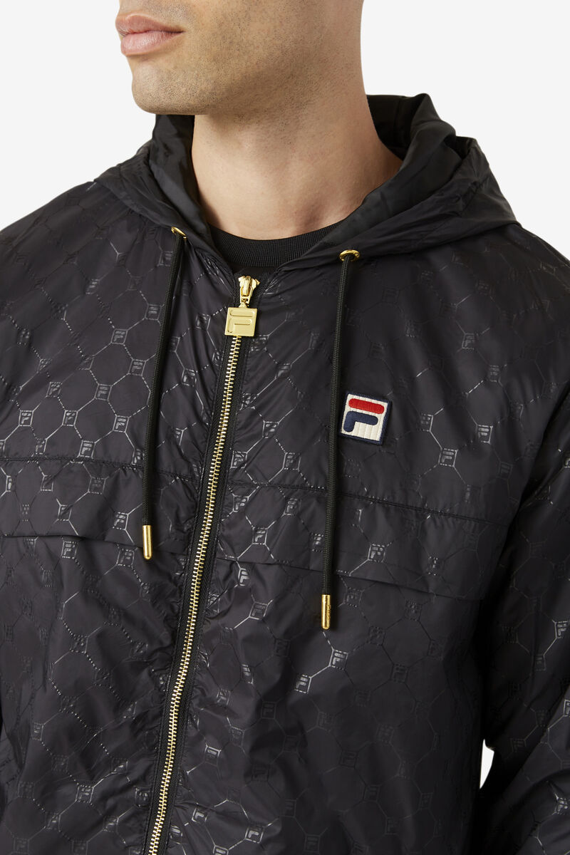 Black / Black Men's Fila Copper Hood Jacket Jackets | 7mh9RlskRqm