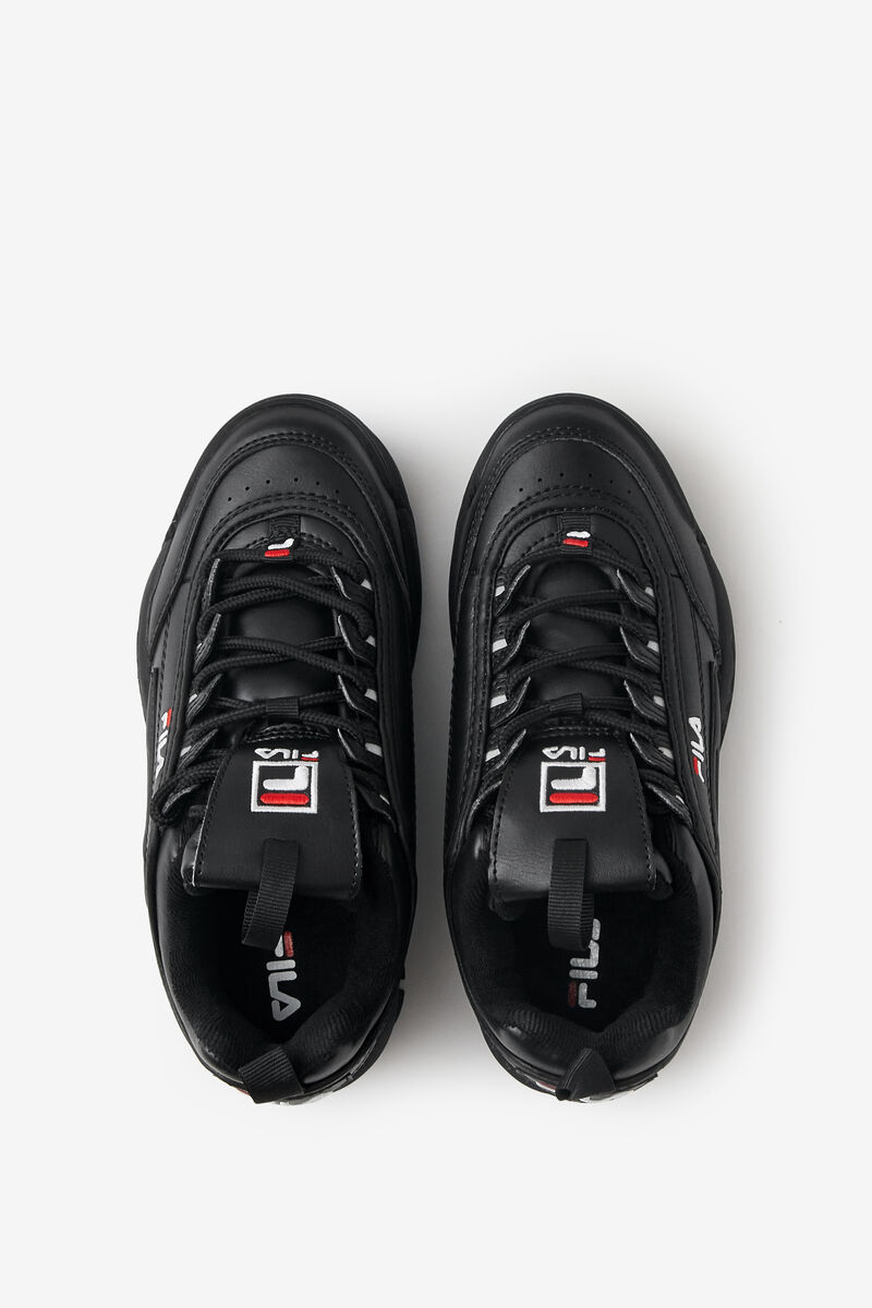 Black / Black / White Kids' Fila Little Disruptor 2 Platform Shoes | CH4DtLNwBiu