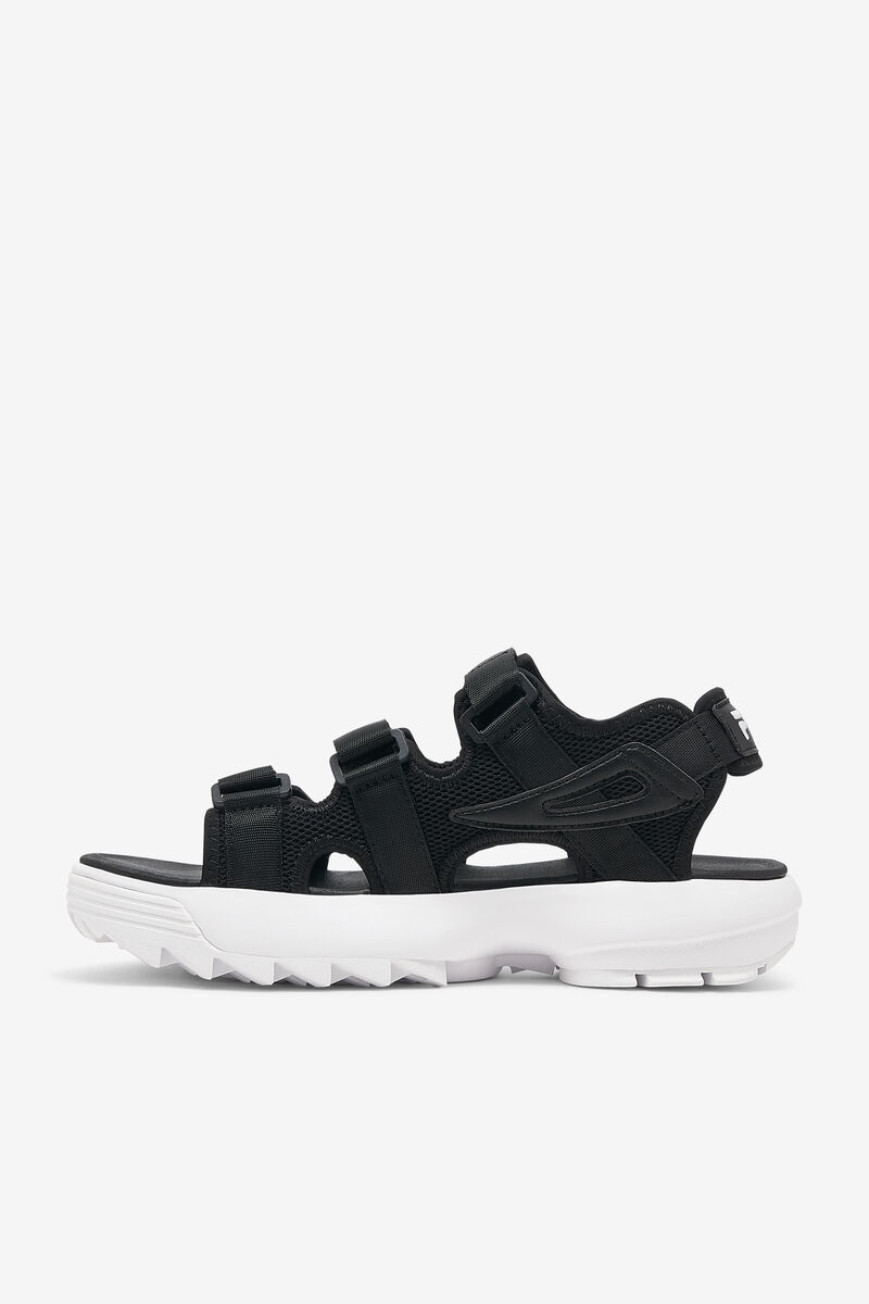 Black / Black / White Men's Fila Disruptor Sandal Sandals | qc4IgzN7bCx