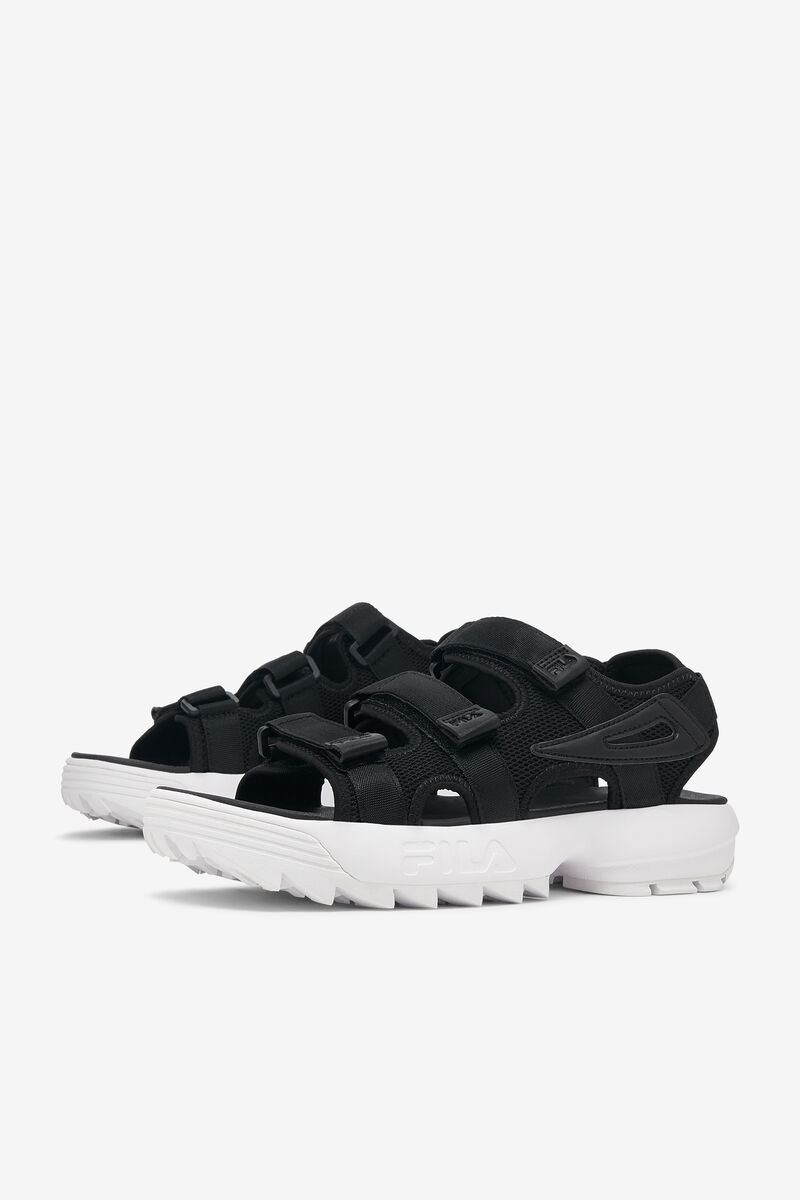 Black / Black / White Men's Fila Disruptor Sandal Sandals | qc4IgzN7bCx