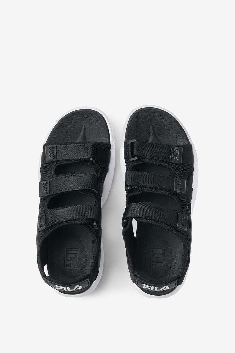 Black / Black / White Men's Fila Disruptor Sandal Sandals | qc4IgzN7bCx