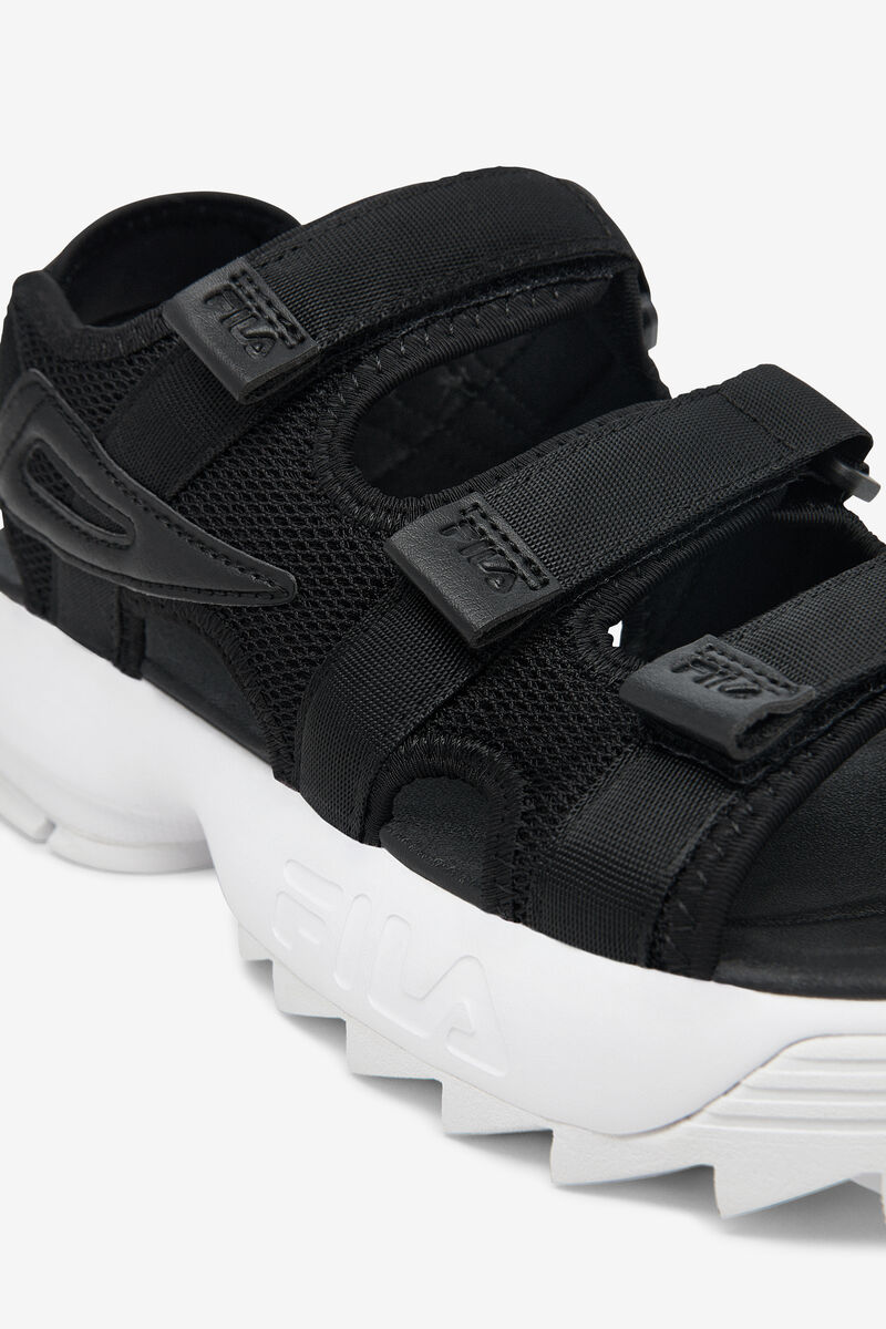 Black / Black / White Men's Fila Disruptor Sandal Sandals | qc4IgzN7bCx