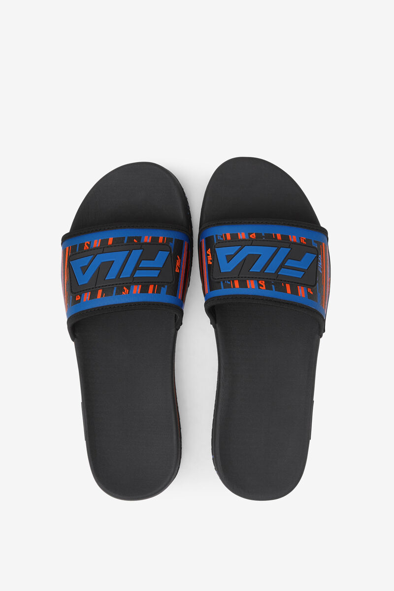 Black / Blue / Red Orange Men's Fila Lunar Slide Slides | YysuCeDAQaQ