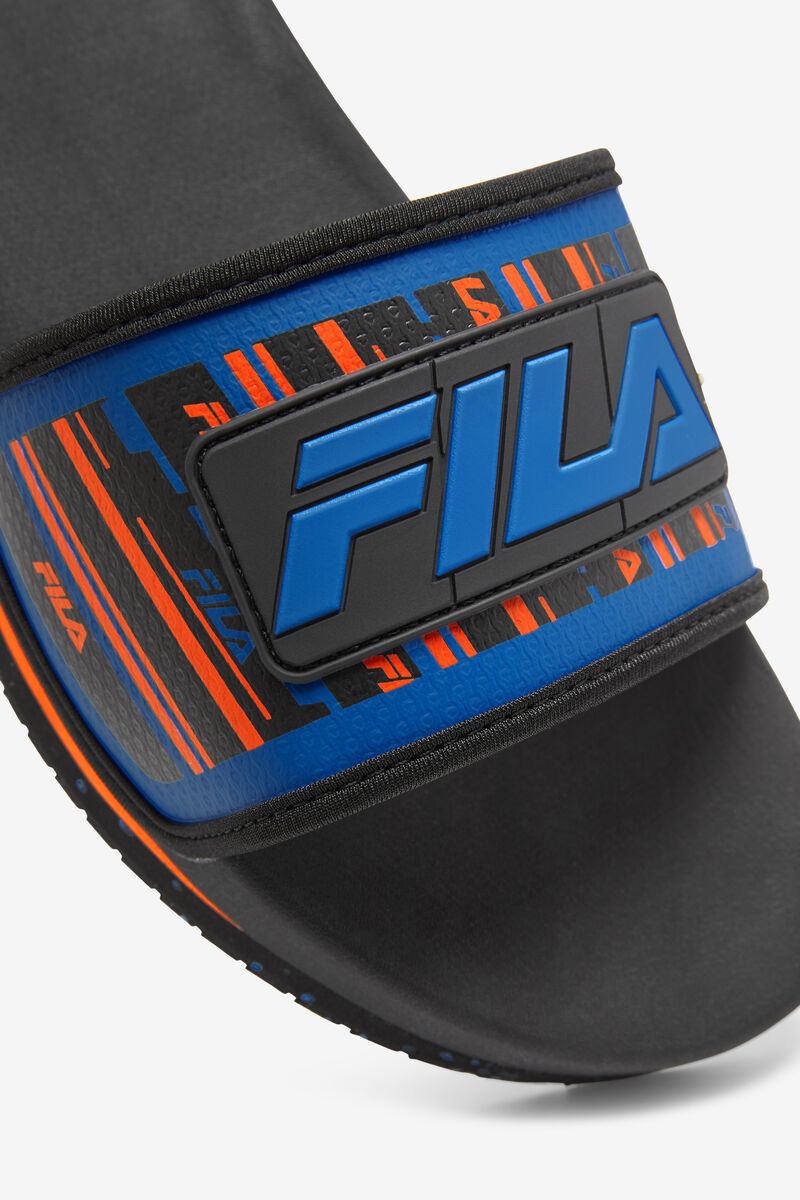 Black / Blue / Red Orange Men's Fila Lunar Slide Slides | YysuCeDAQaQ