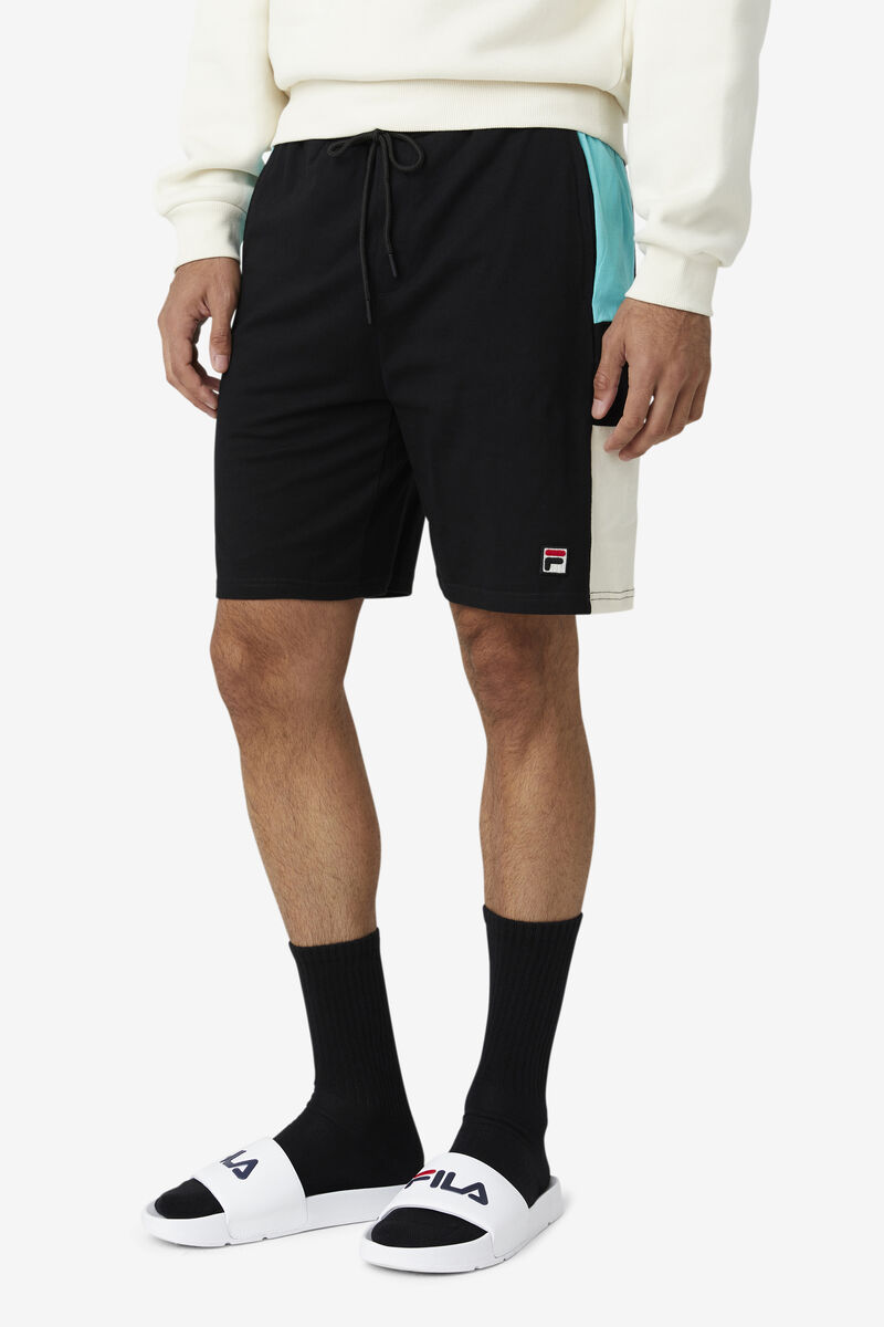 Black / Blue Turquoise Men's Fila Galway Short Shorts | FGILWo1JcAq