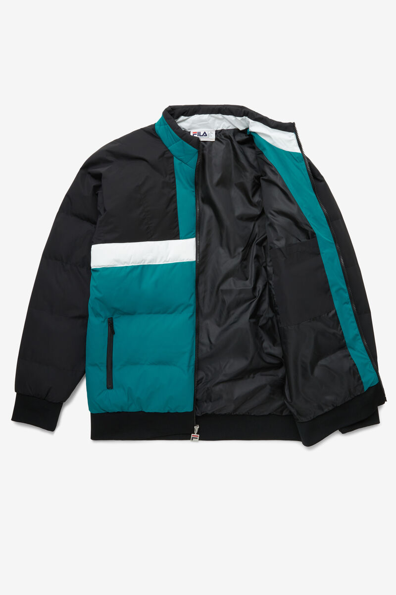 Black / Blue / White Men's Fila Fausto Ski Jacket Jackets | NZQVJ11rLex