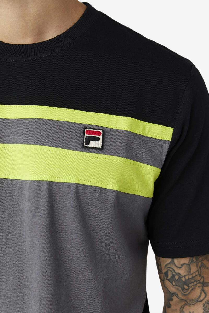 Black / Light Green Men's Fila Dover T Shirts | drA4esSAz1P