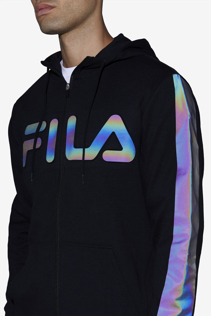 Black Men's Fila Cadman Hoodie Hoodies | qbOMehSZTHE