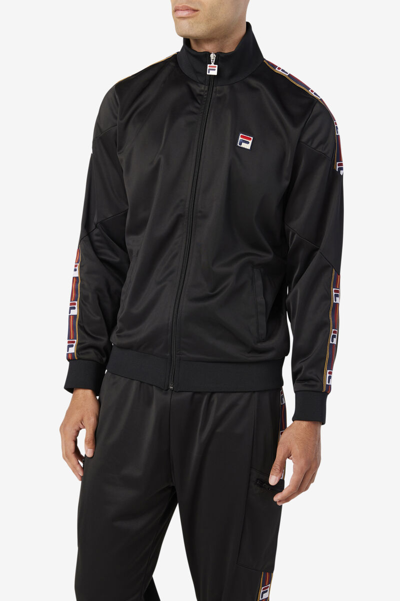 Black Men's Fila Carson Track Jacket Jackets | bBlzJC8q5eD