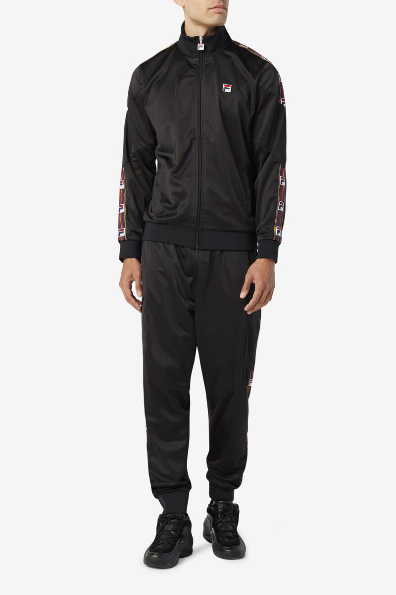 Black Men's Fila Carson Track Jacket Outerwear | COMIwmRNSPB