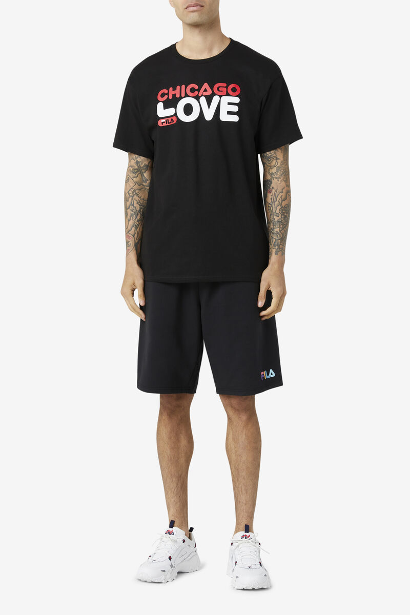 Black Men's Fila Chicago Love T Shirts | txTSzxf5Vtt