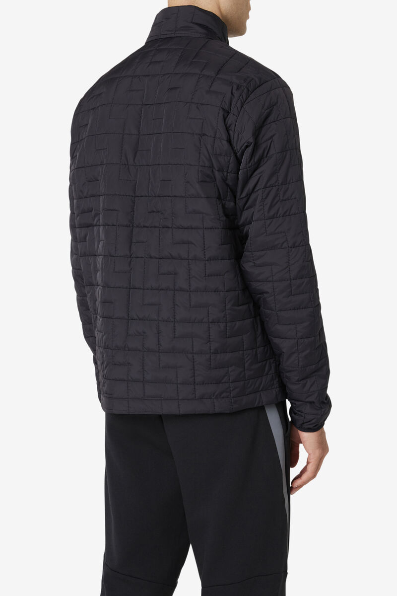 Black Men's Fila Commuter Jacket Outerwear | ZKyvLrjZNMj