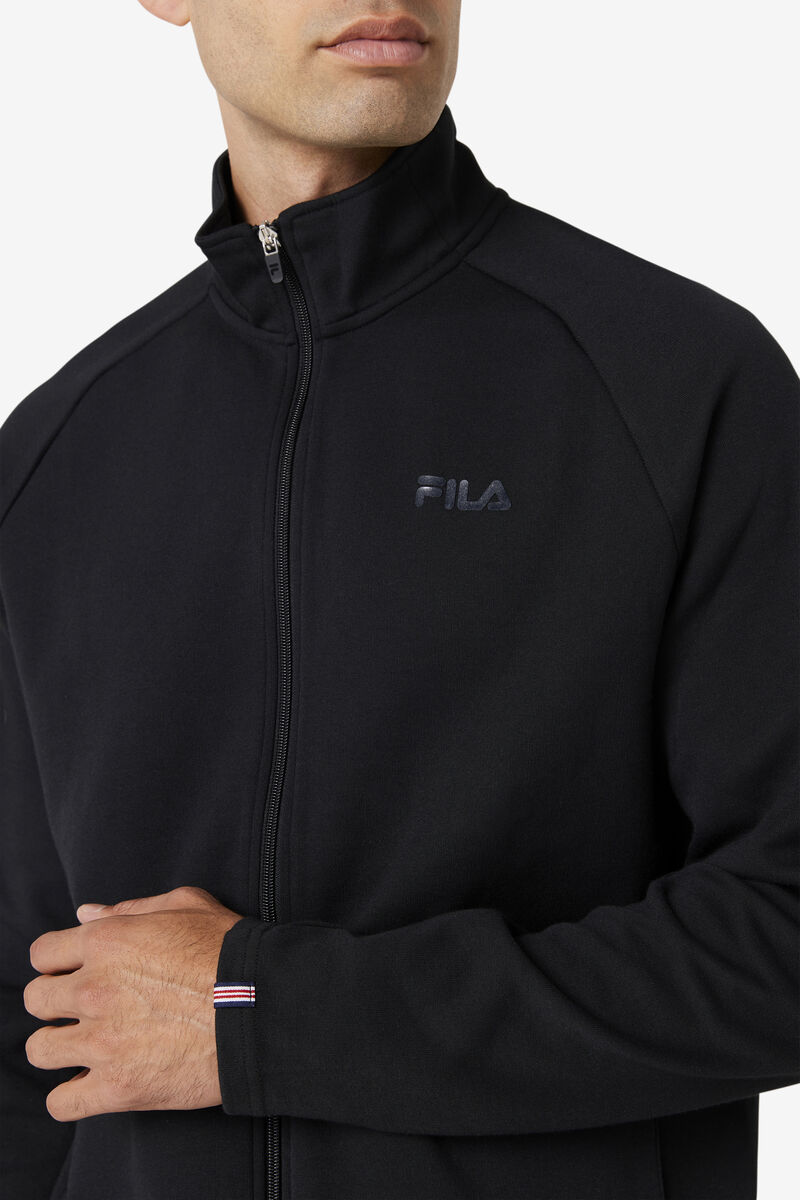 Black Men's Fila Commuter Track Jacket Jackets | 8roWe4F6KEv