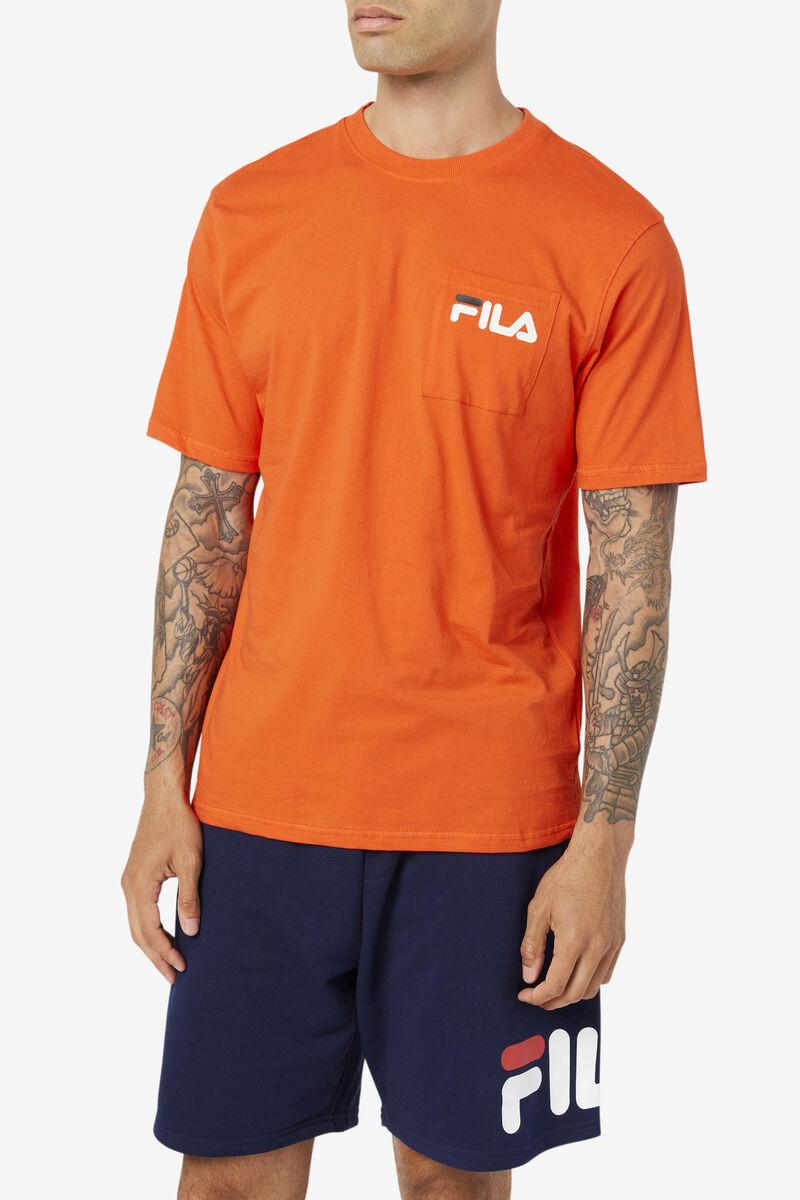 Black Men's Fila Curtis Pocket T Shirts | RvOjKqrgGk1