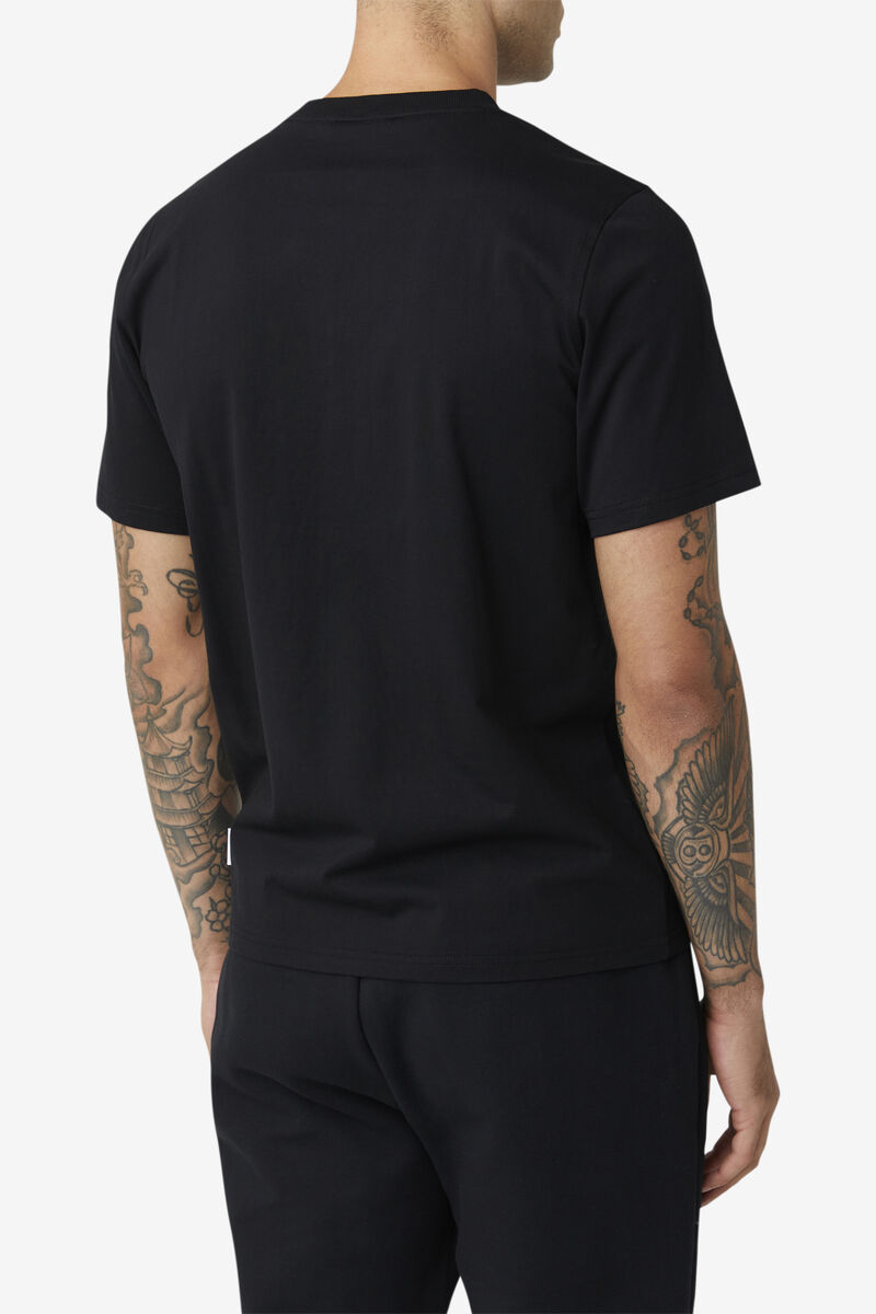 Black Men's Fila Derion T Shirts | xIVmktOqKAI