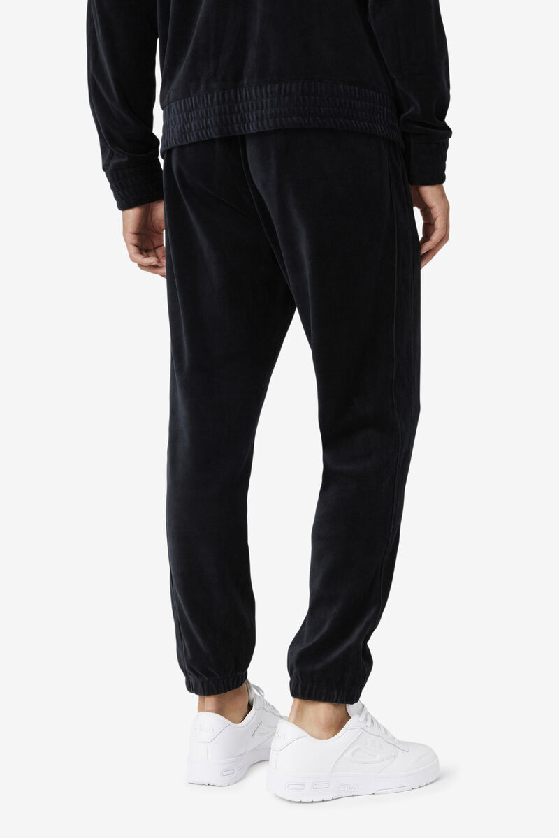 Black Men's Fila Deverall Velour Pant Tracksuits | 2MjaF8pZyW1