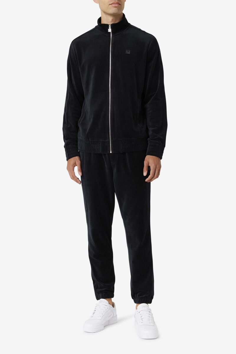 Black Men's Fila Deverall Velour Pant Tracksuits | 2MjaF8pZyW1