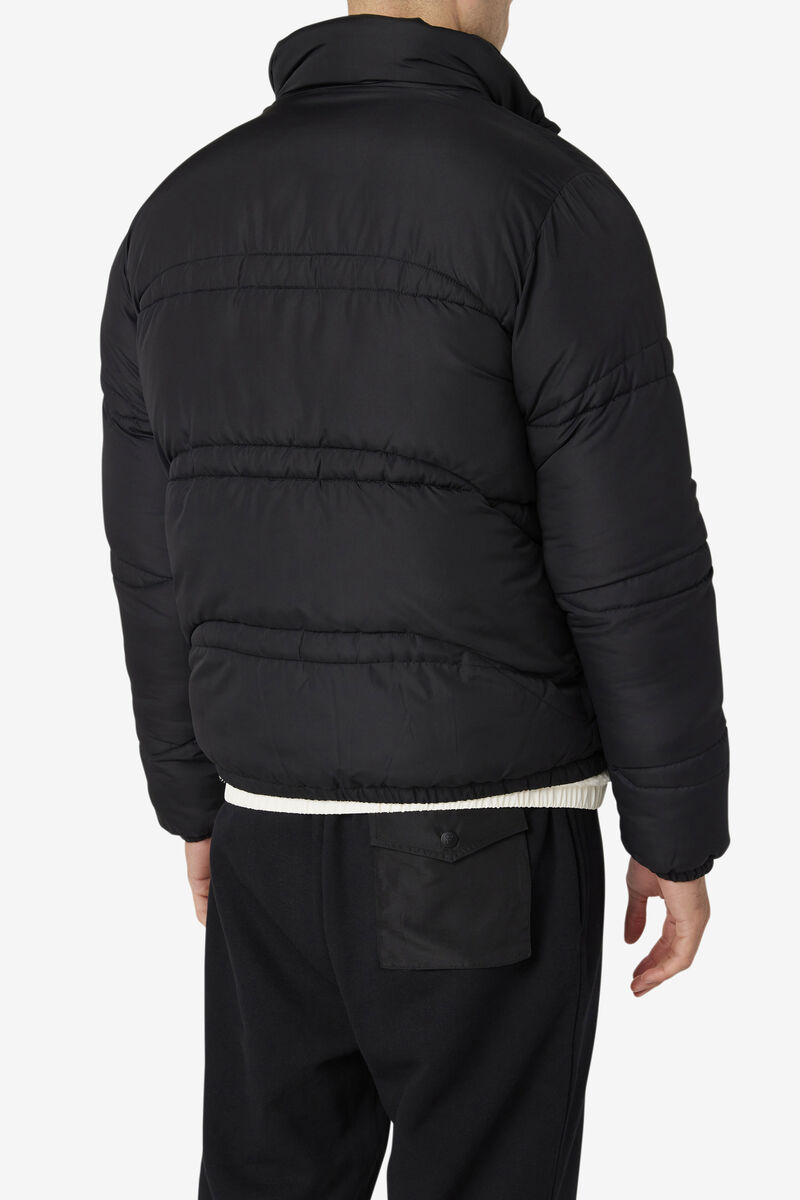 Black Men's Fila Elias Puffer Jacket Outerwear | z7pZuLPm78h