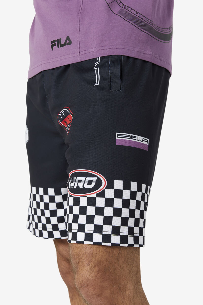 Black Men's Fila Exzone Checkered Shorts Shorts | 3V2WksIdmxu