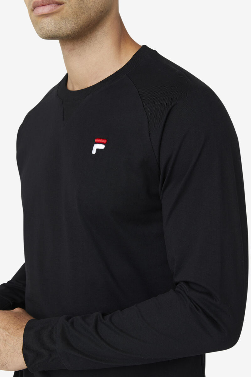 Black Men's Fila Flynn Long Sleeve Shirt | 35odo8e258F