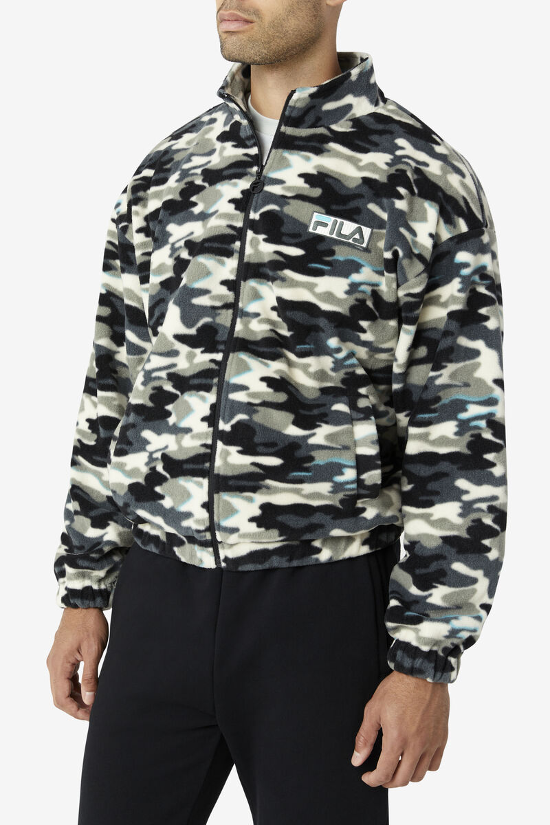 Black Men's Fila Frantry Camo Jacket Jackets | eg2goTnTdV5