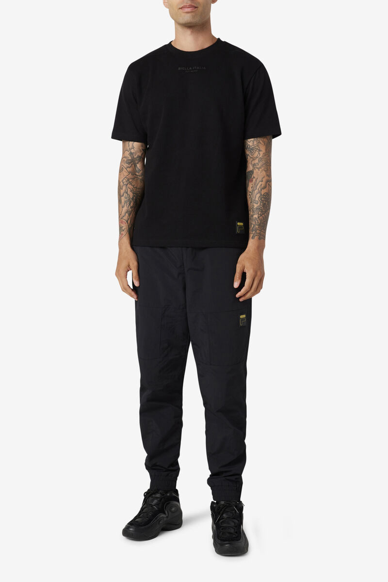 Black Men's Fila Kirk Waffle Knit T Shirts | iLYxgytnORR