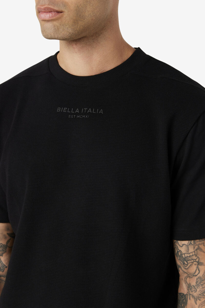 Black Men's Fila Kirk Waffle Knit T Shirts | iLYxgytnORR