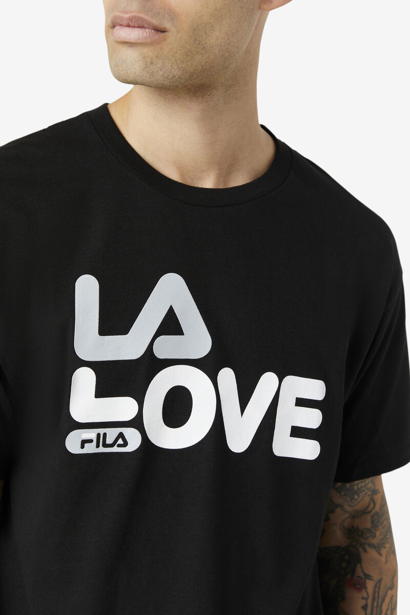 Black Men's Fila La Love T Shirts | XWg9ShrJK7t