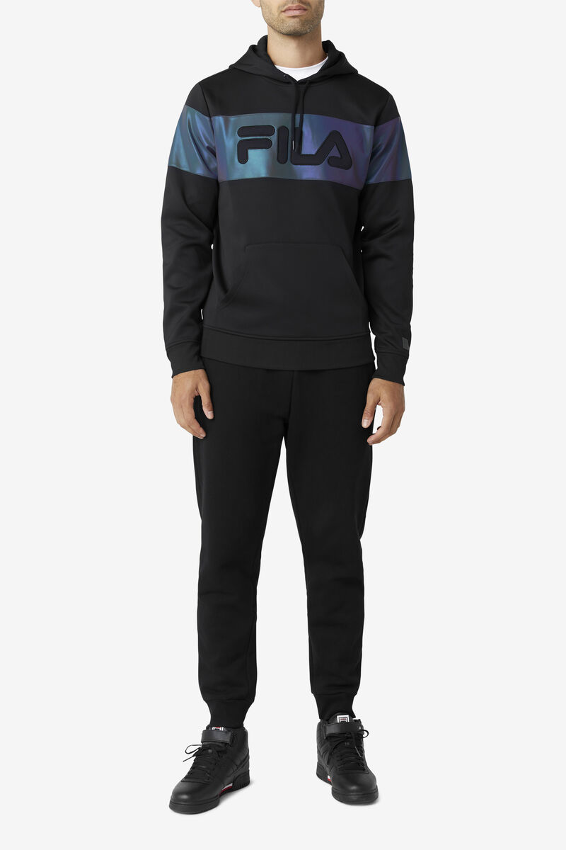 Black Men's Fila Lando Hoodie Hoodies | 3TiHm1LGSj5