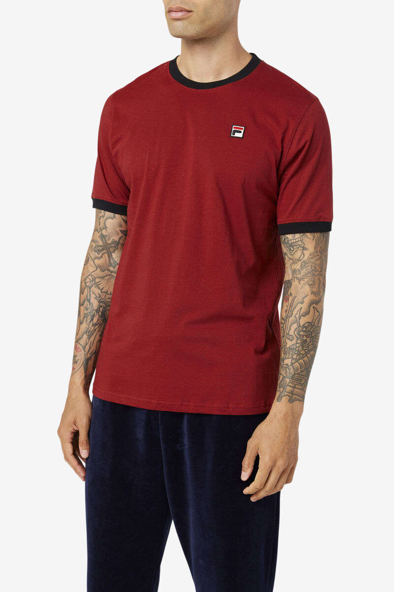 Black Men's Fila Marconi Ringer T Shirts | pPvOQtEZuOh