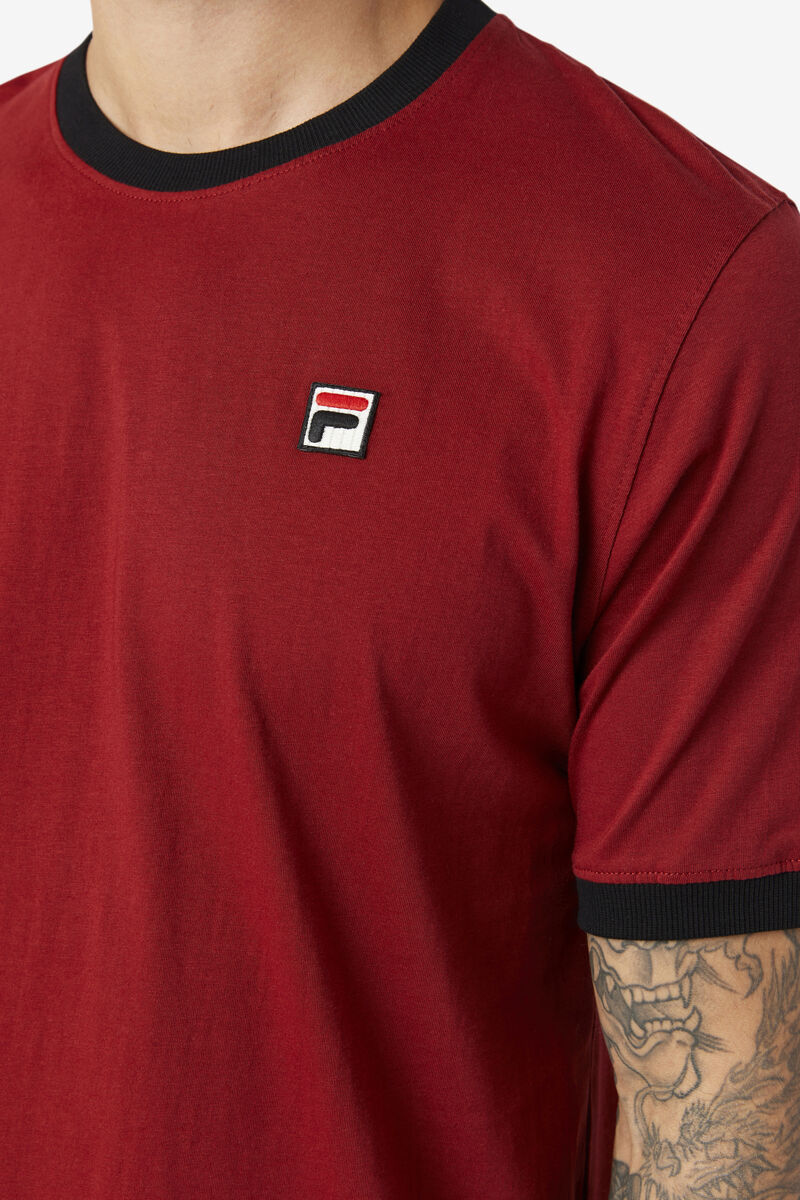 Black Men's Fila Marconi Ringer T Shirts | pPvOQtEZuOh