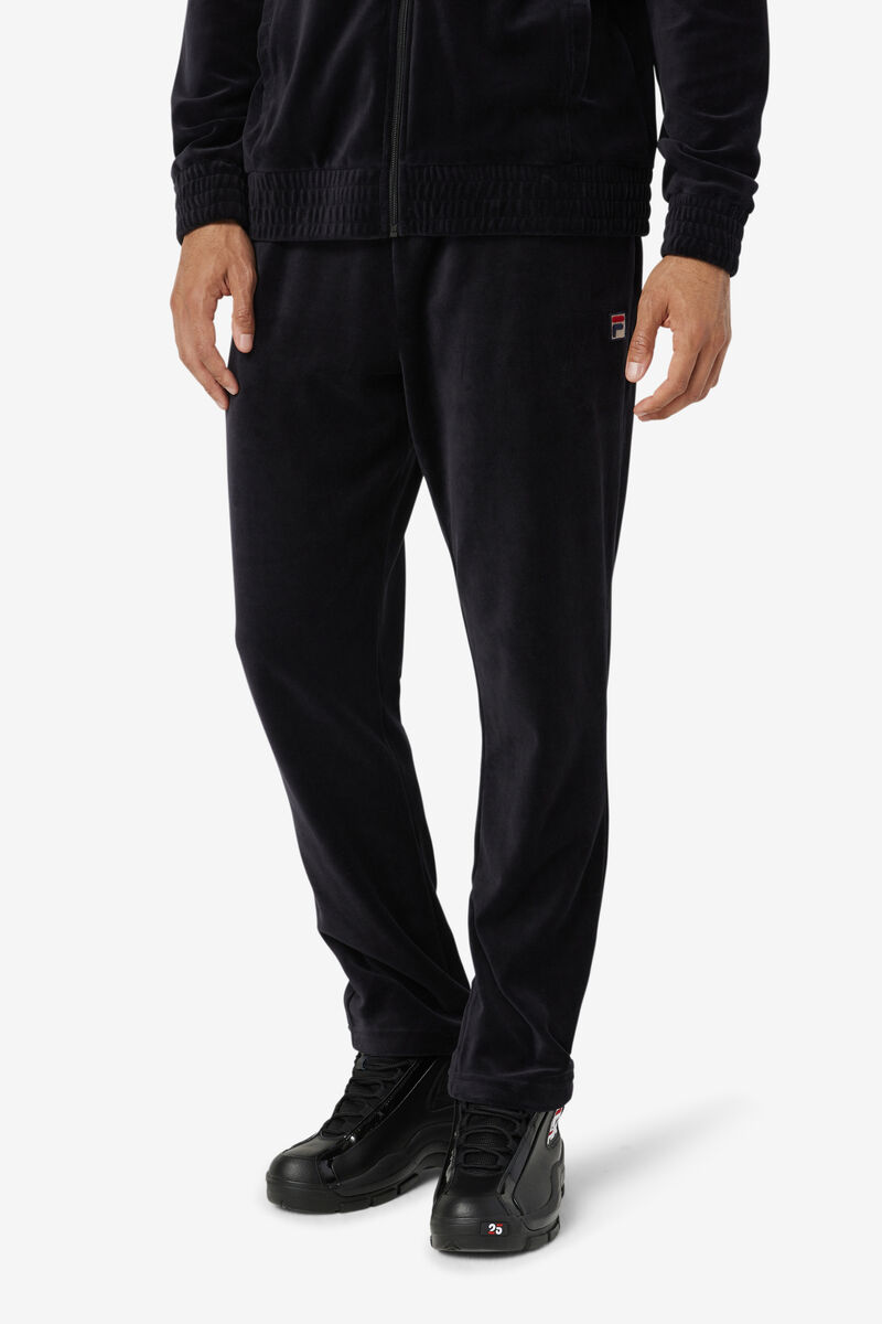 Black Men's Fila O-fit Velour Pant Tracksuits | w6W6xYGvNAs