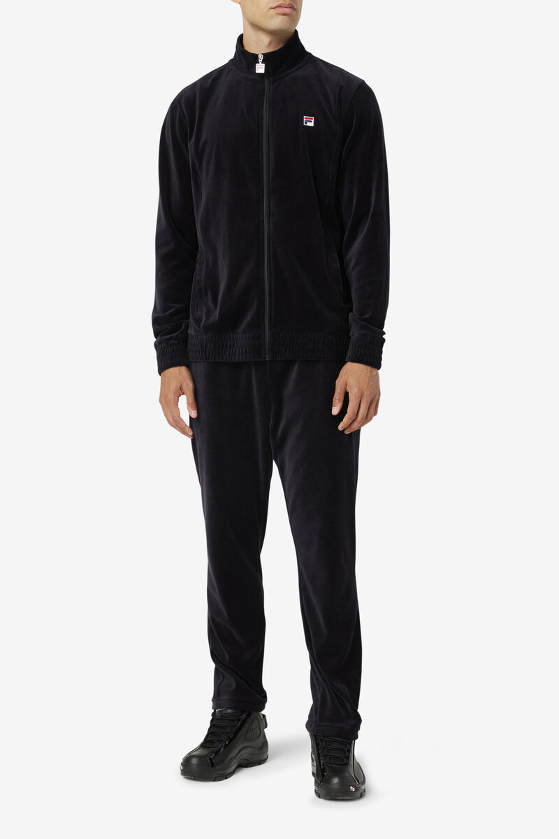 Black Men's Fila O-fit Velour Pant Tracksuits | w6W6xYGvNAs